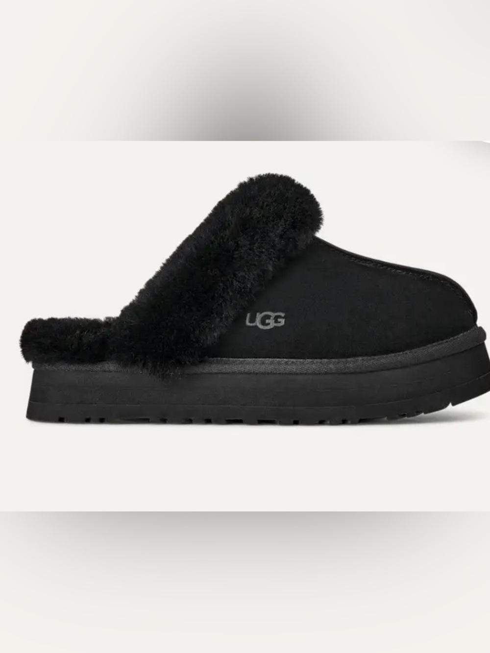 UGG Classic Black Shearling-Lined Slip-On Clog
